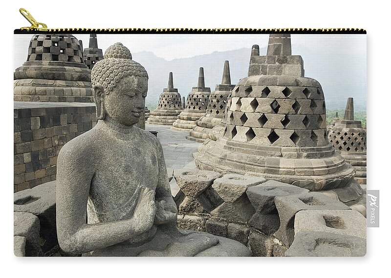 Art Zip Pouch featuring the photograph Borobudur Java Indonesia by Lp7