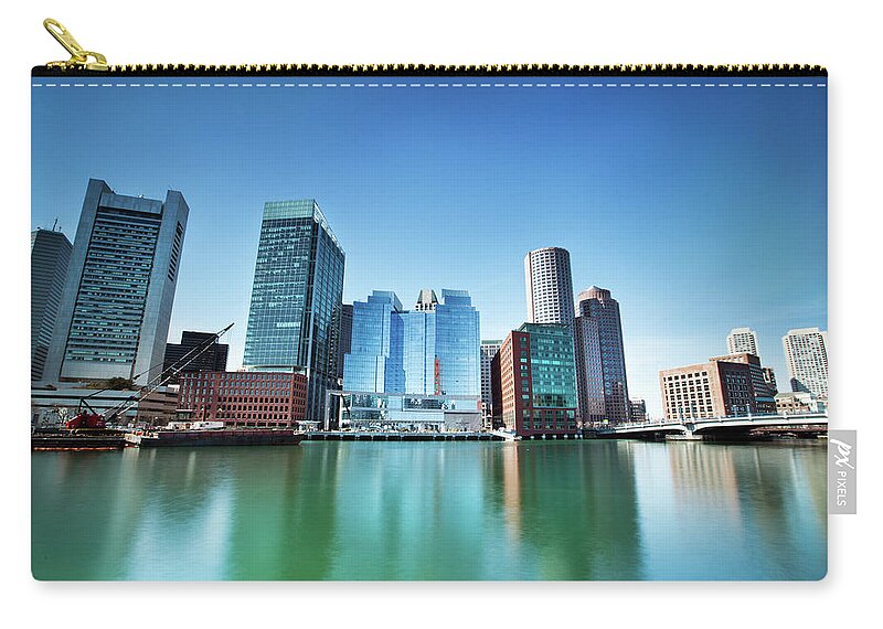 Standing Water Zip Pouch featuring the photograph Boston Skyline by Andy Freer