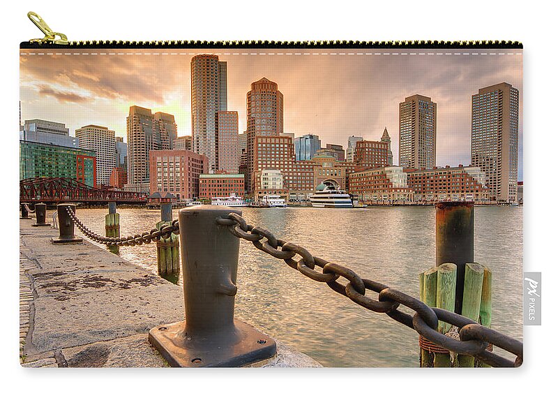 Outdoors Zip Pouch featuring the photograph Boston Skyline by Sean Pavone