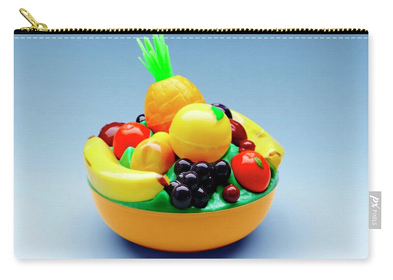Banana Zip Pouch featuring the drawing Bowl of Mixed Fruit by CSA Images