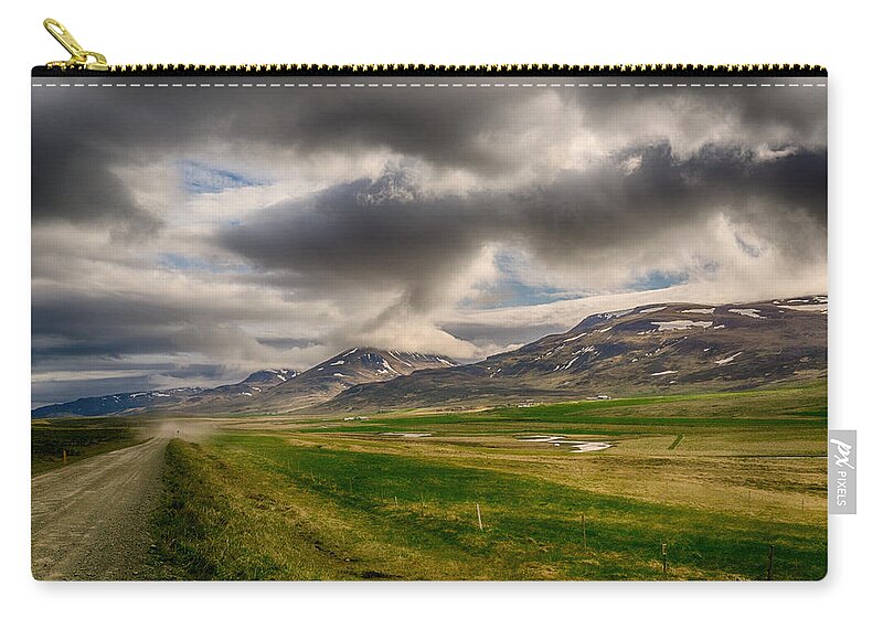 Iceland Zip Pouch featuring the photograph Break in the Weather by Amanda Jones