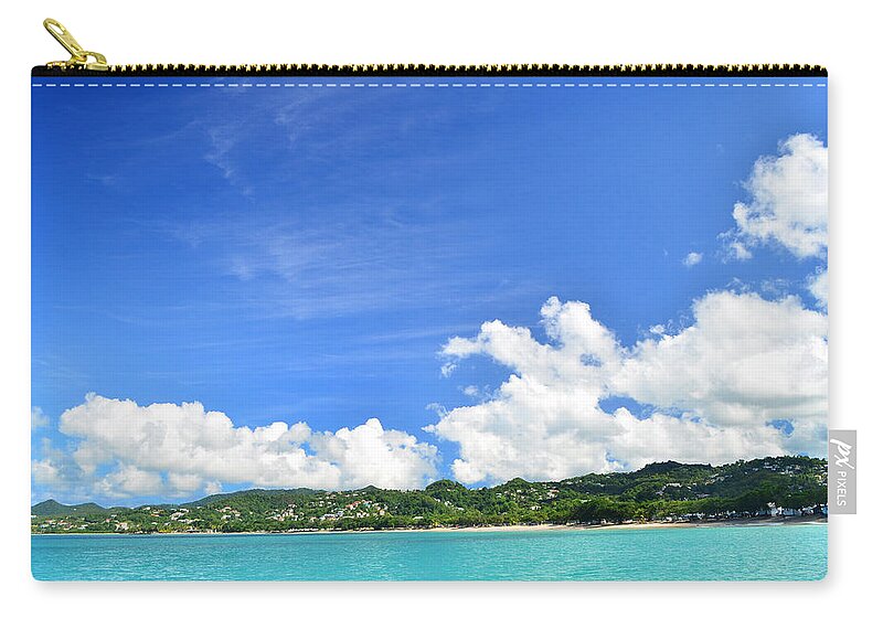 Eco Tourism Zip Pouch featuring the photograph Breathtaking Island Beach And Blue Sky by Jaminwell