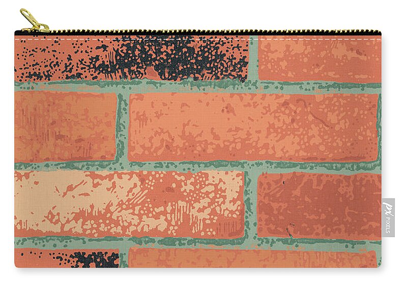 Background Zip Pouch featuring the drawing Bricks by CSA Images