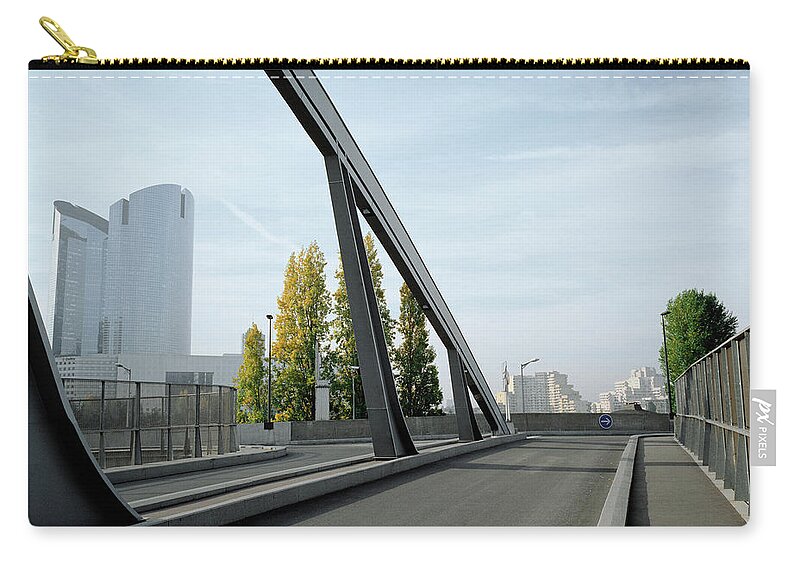 Empty Zip Pouch featuring the photograph Bridge, Suburban Paris, France by Dutchy