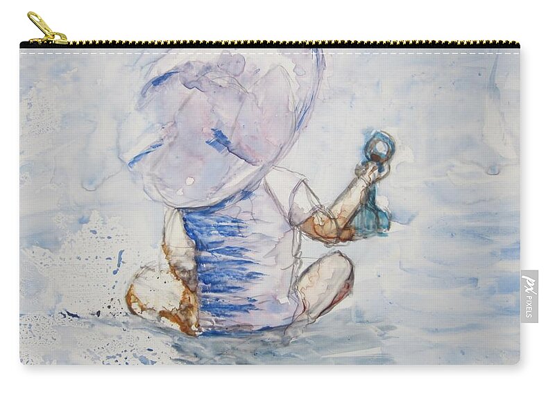Painting Carry-all Pouch featuring the painting Brielle in the Water by Paula Pagliughi