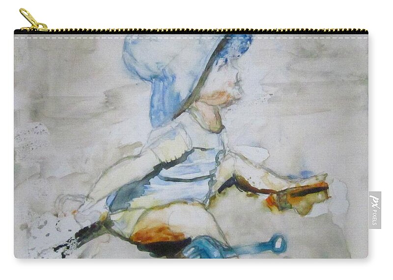 Painting Carry-all Pouch featuring the painting Brielle on the Beach by Paula Pagliughi