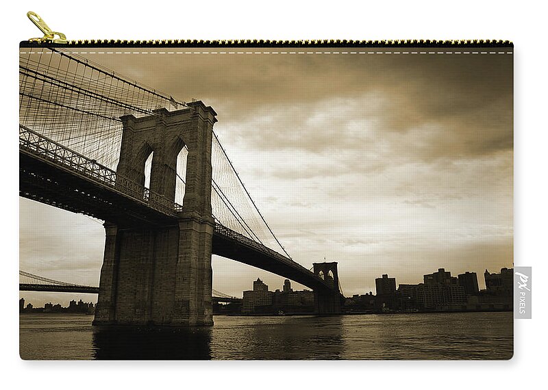 Corporate Business Zip Pouch featuring the photograph Brooklyn Bridge by Lylegregg