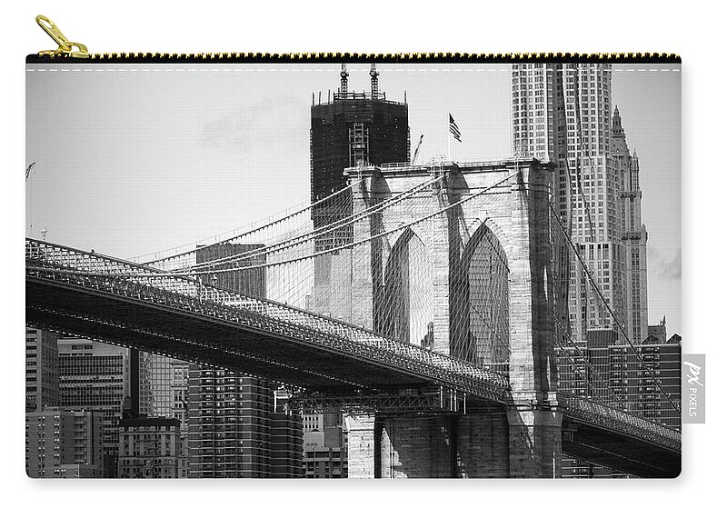 Downtown District Zip Pouch featuring the photograph Brooklyn Bridge by Rocksunderwater