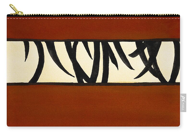 Abstract Zip Pouch featuring the painting Brush Painting Abstract II by Heidi E Nelson
