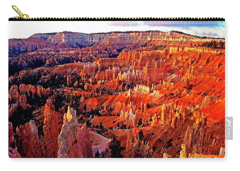 Tranquility Zip Pouch featuring the photograph Bryce Canyon, Amphitheater, Utah, Usa by Hans-peter Merten