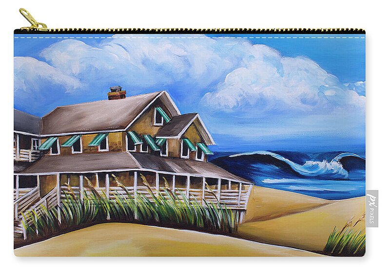 Nags Head Carry-all Pouch featuring the painting Buchanan Cottage No 05 by Barbara Noel