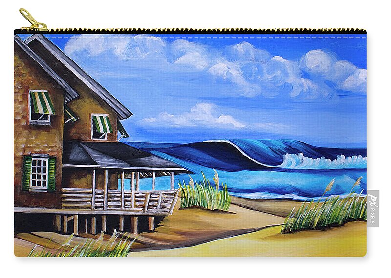 Nags Head Carry-all Pouch featuring the painting Buchanan Cottage No 06 by Barbara Noel