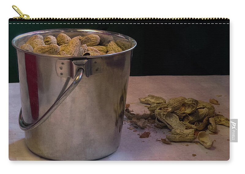 Peanuts Zip Pouch featuring the photograph Bucket of Peanuts by Mitch Spence
