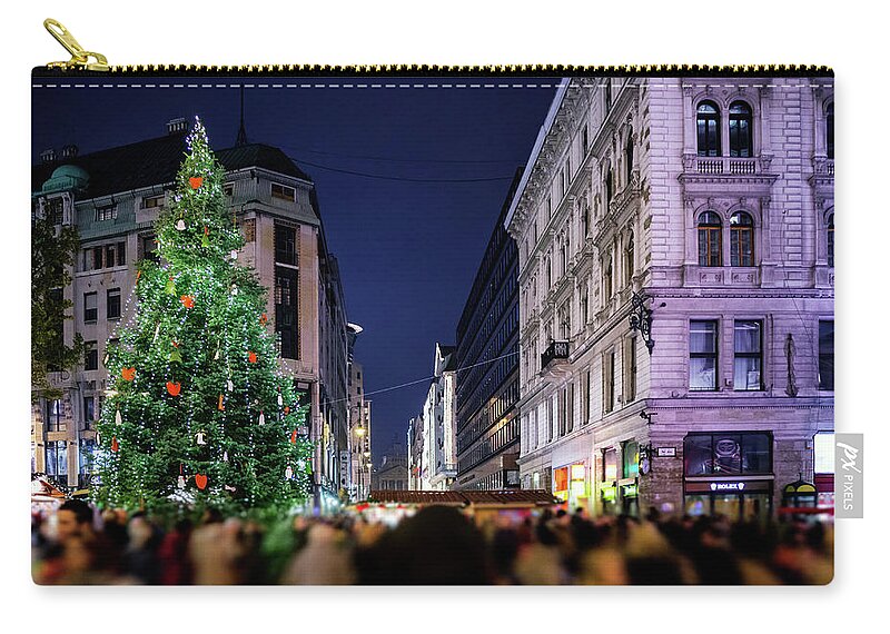 Arch Zip Pouch featuring the photograph Budapest - Christmas Market by John And Tina Reid