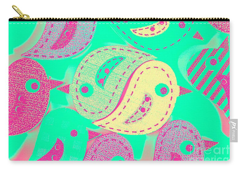 Spring Zip Pouch featuring the photograph Budgie buddies by Jorgo Photography