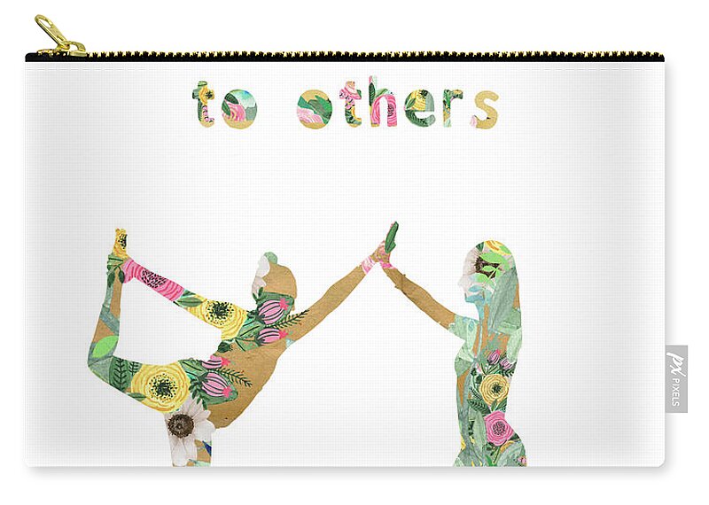 Build Bridges To Others Zip Pouch featuring the mixed media Build Bridges To Others by Claudia Schoen