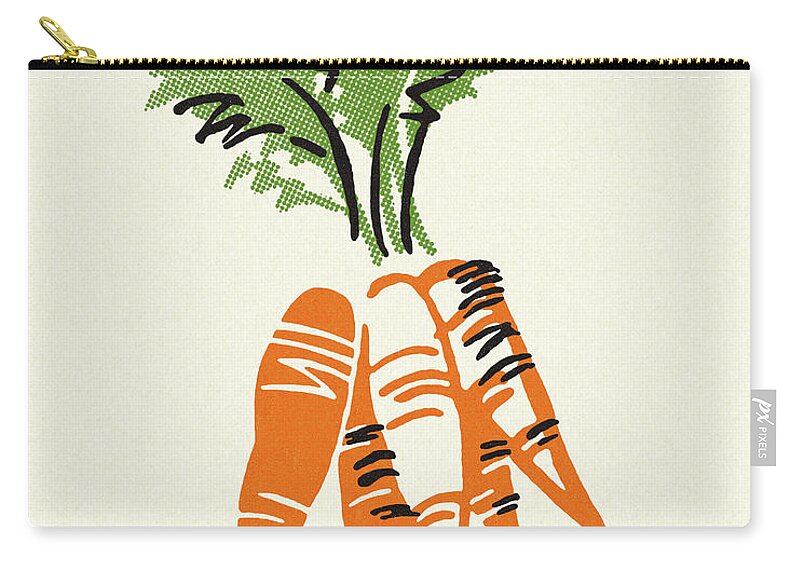 Bunch Zip Pouch featuring the drawing Bunch of Carrots by CSA Images