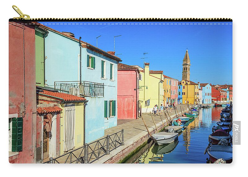 Pole Zip Pouch featuring the photograph Burano In Venice by Kelly Cheng Travel Photography