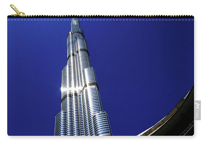 Burj Khalifa  Dubai Zip Pouch featuring the photograph Burj Khalifa by Darcy Dietrich