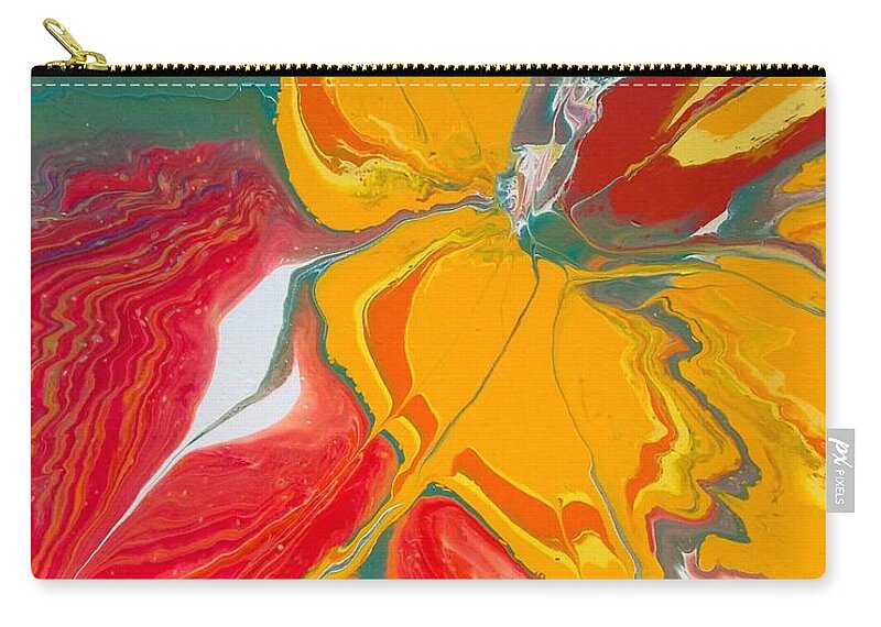 Abstract Zip Pouch featuring the painting Burst of Spring by Lon Chaffin