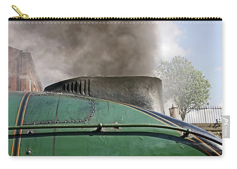 East Lancashire Railway Zip Pouch featuring the photograph  BURY. East Lancashire Railway. 60009 Union of South Af by Lachlan Main