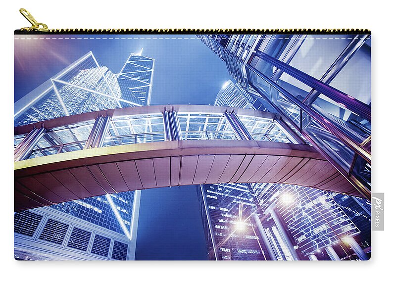 Chinese Culture Zip Pouch featuring the photograph Business District by Nikada
