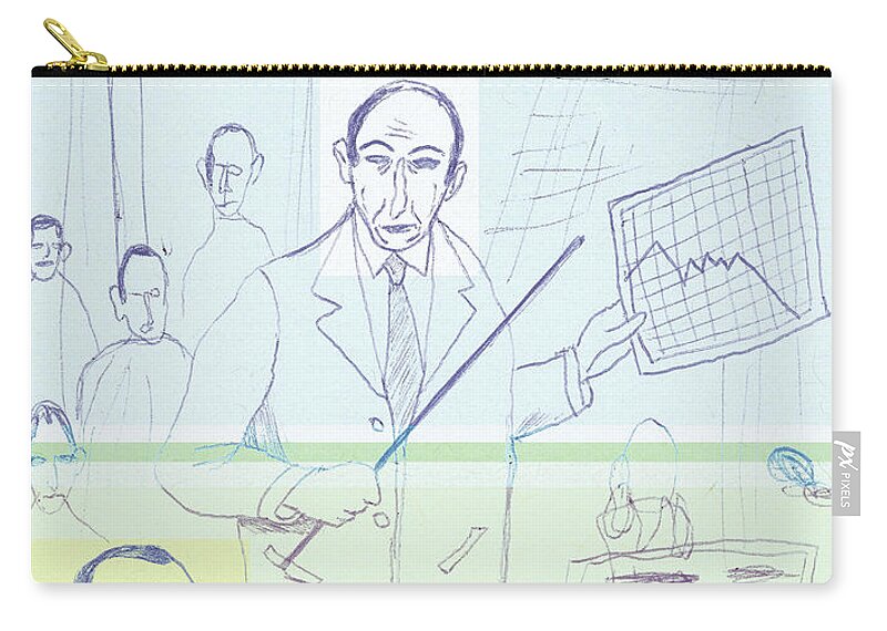Adult Zip Pouch featuring the drawing Businessman Giving a Presentation by CSA Images