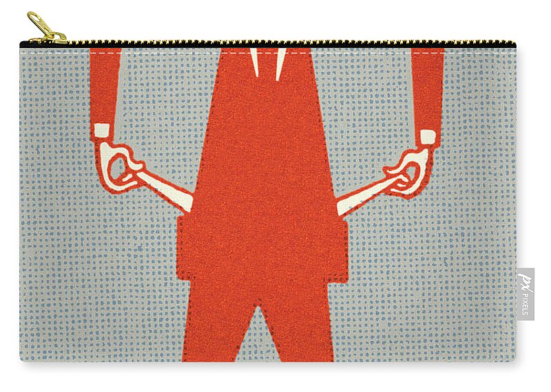 Adult Zip Pouch featuring the drawing Businessman with Empty Pockets by CSA Images
