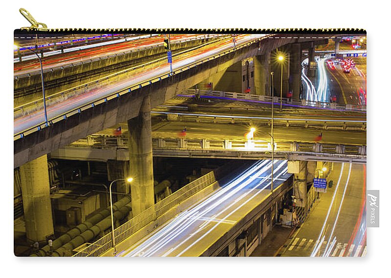 Taiwan Zip Pouch featuring the photograph Busy Lights by Photography By Ray Wen