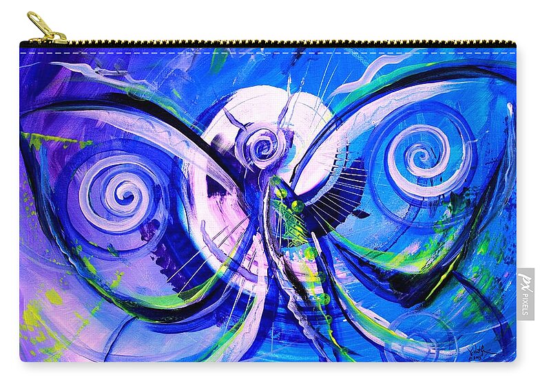 Butterfly Zip Pouch featuring the painting Butterfly Blue Violet by J Vincent Scarpace