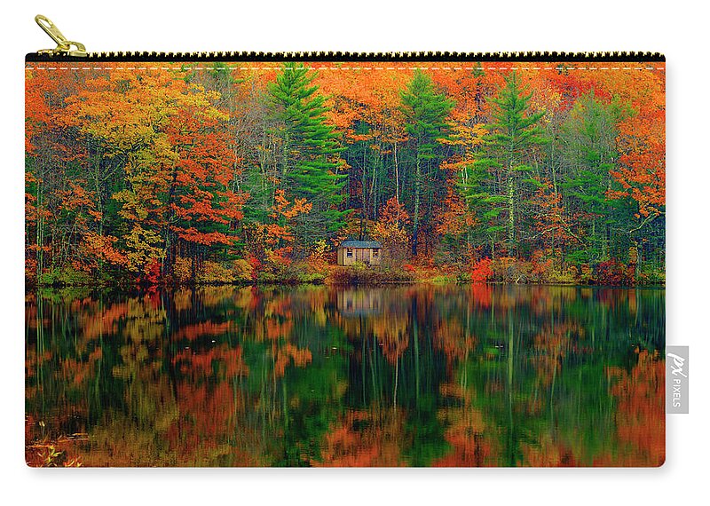 Fall Carry-all Pouch featuring the photograph Cabin in the Woods by Jeff Cooper