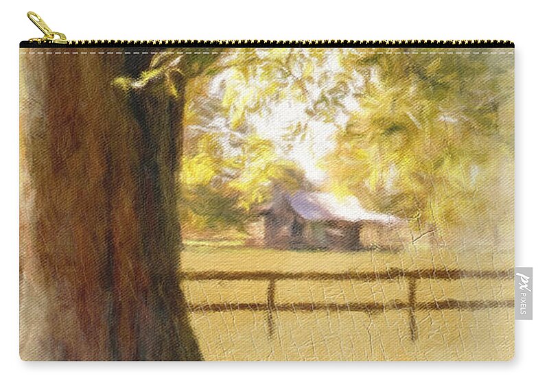 Cabin Zip Pouch featuring the photograph Cabin Vista by Diane Lindon Coy