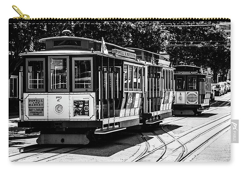 Cable Cars Zip Pouch featuring the photograph Cable Cars by Stuart Manning
