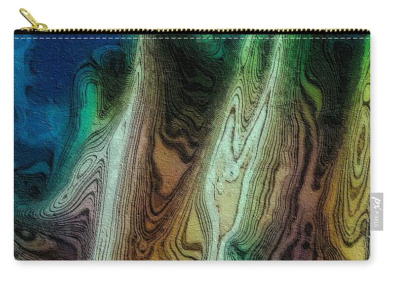 Cactus Zip Pouch featuring the digital art Cactus Abstract Study 1 by Diana Rajala