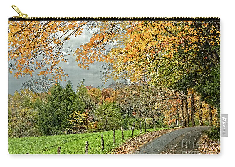 Autumn Zip Pouch featuring the photograph Cades Cove Loop Road by Jo Ann Gregg