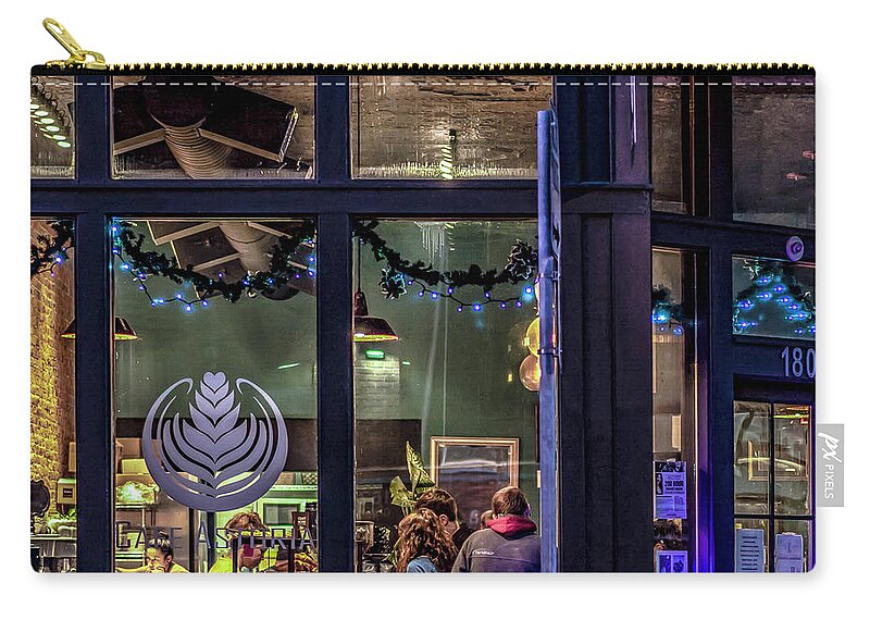 Diners Zip Pouch featuring the photograph 040 - Cafe Astoria by David Ralph Johnson