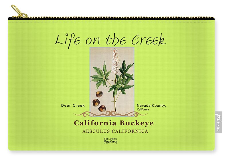 Aesculus Californica Zip Pouch featuring the digital art California Buckeye by Lisa Redfern