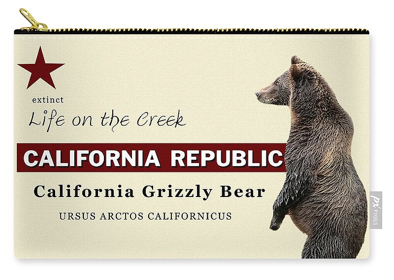  Zip Pouch featuring the digital art California Grizzly by Lisa Redfern