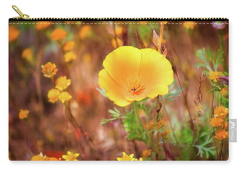 California Zip Pouch featuring the photograph California Poppy by American Landscapes