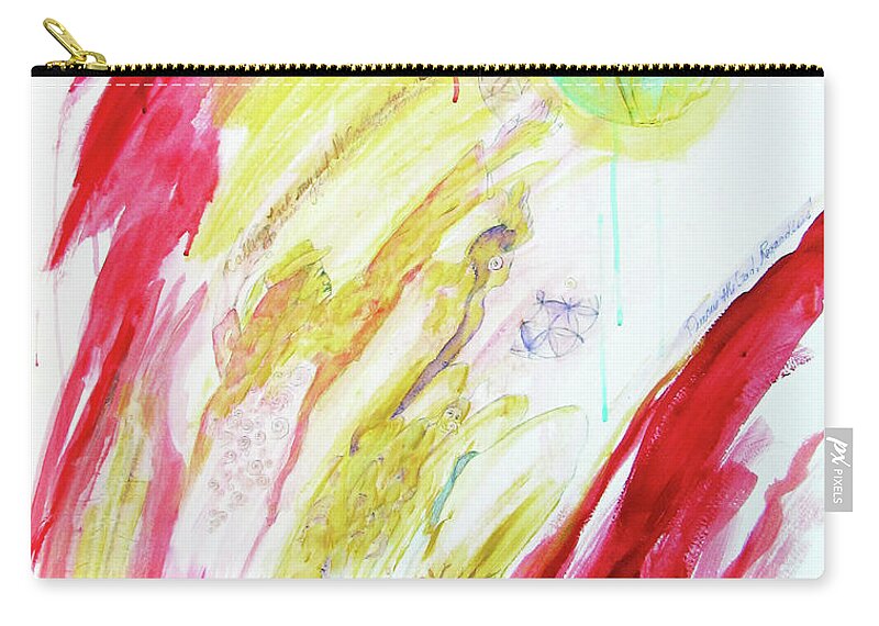Calling Back Myself Zip Pouch featuring the painting Calling Back Myself by Feather Redfox
