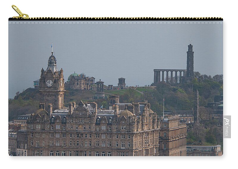 Calton Zip Pouch featuring the photograph Calton Monument Edinburgh Scotland by Bill Cannon