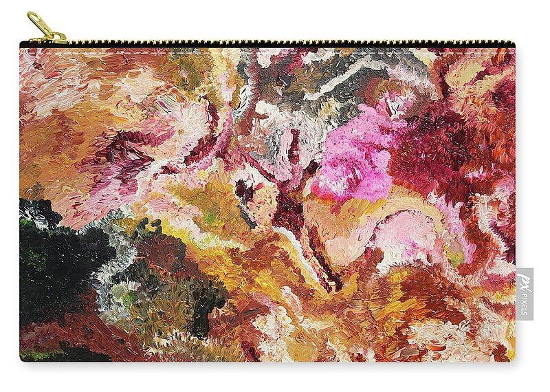 Fusionart Zip Pouch featuring the painting Camellia by Ralph White