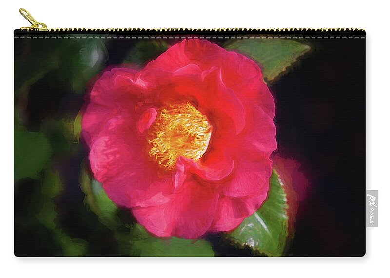 Camellia Zip Pouch featuring the photograph Camellias Japonica 125 by Rich Franco
