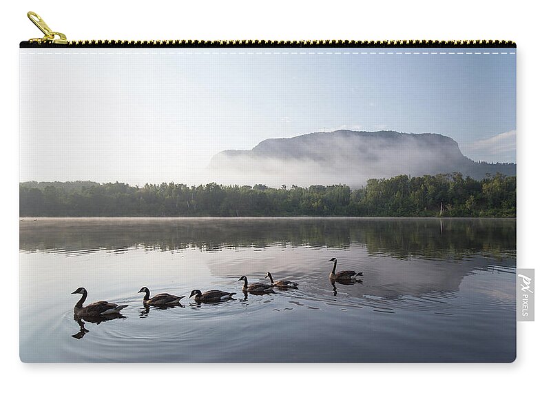 Canada Zip Pouch featuring the photograph Canada Geese on Kam River by Jakub Sisak