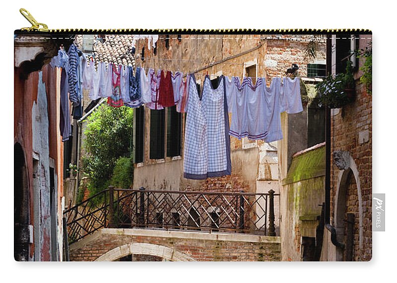 Arch Zip Pouch featuring the photograph Canal In San Marco District by Jorg Greuel