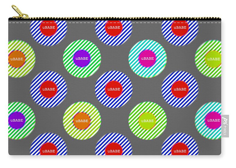 Ubabe Candy Zip Pouch featuring the digital art Candy Stripe by Ubabe Style
