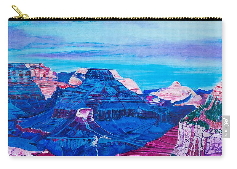 Grand Canyon Zip Pouch featuring the painting Canyon of Dreams 30x40 by Santana Star