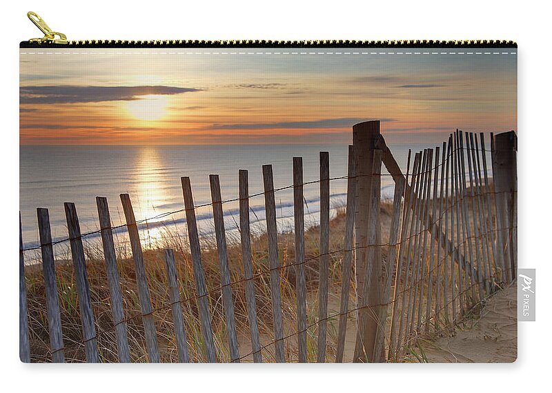 Water's Edge Zip Pouch featuring the photograph Cape Cod National Seashore by Denistangneyjr