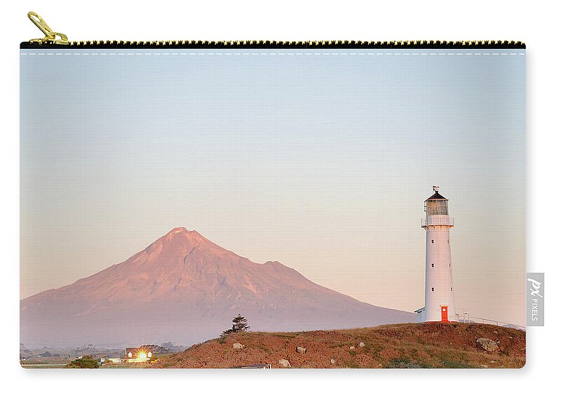 Snow Zip Pouch featuring the photograph Cape Egmont by Dchadwick