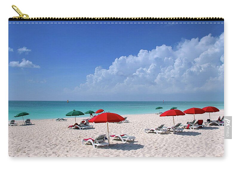 Ocean Zip Pouch featuring the photograph Caribbean Blue by Stephen Anderson